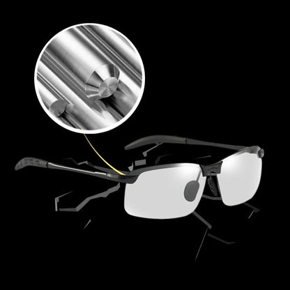 Belro photochromic UV sunglasses for men with adaptive lenses, stylish eyewear for outdoor and UV protection.