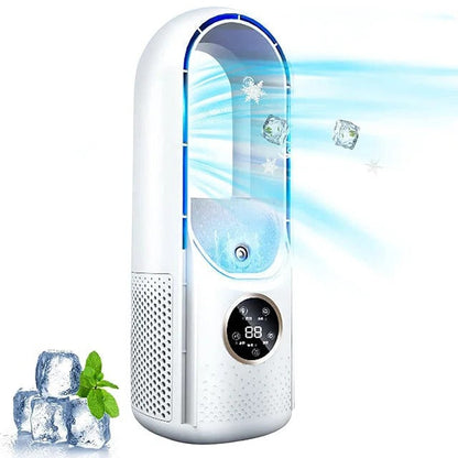 Belro blade-free silent portable air conditioner for home and office, compact outdoor cooling unit with sleek design.