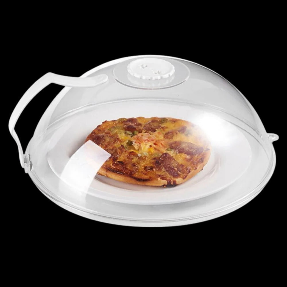 Belro anti-splash microwave protective cover on a kitchen countertop, designed to prevent messes during microwave use.