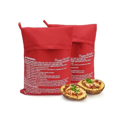 Belro microwave potato bag made of fabric, designed for evenly cooking potatoes in the microwave, with a soft, insulated exterior.