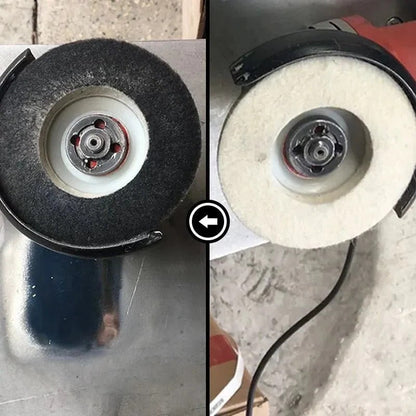 Belro polishing pad for tools and hardware, showing a close-up of the soft, circular polishing surface with a textured grip edge.