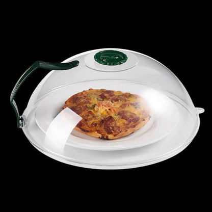 Belro anti-splash microwave protective cover placed inside a microwave, protects against spills and splatters during cooking.