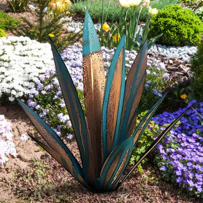 Belro Agave Americana metal decorative plant for home and garden decor, featuring a detailed, artistic metal design.