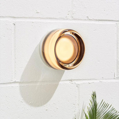 Modern Dimple Glass LED Wall Sconce by Belro, outdoor lighting fixture with textured glass shade and sleek design.