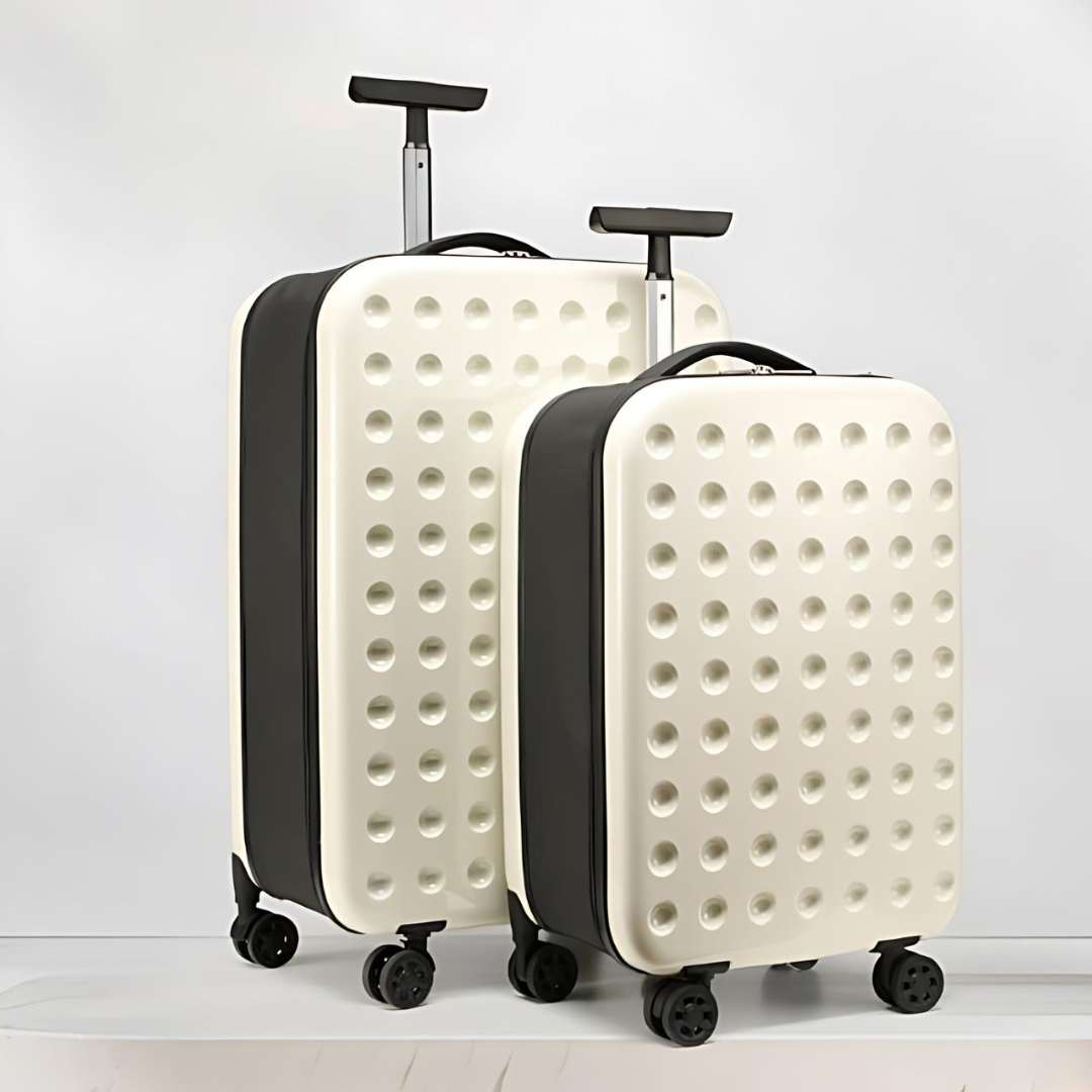 Belro 360° foldable travel suitcase with wheels, lightweight luggage bag featuring a hard shell and retractable handle.