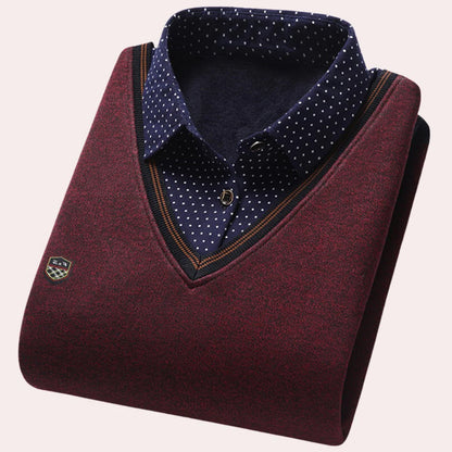 Men's Belro shirt collar sweater featuring a classic collar, knitted fabric, and a comfortable fit for casual or smart-casual wear.