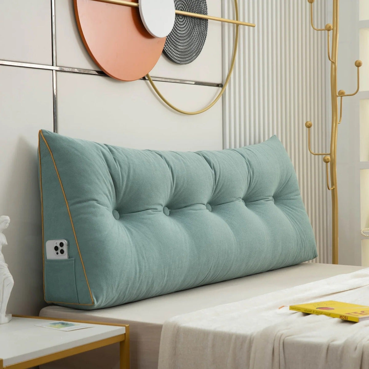Belro Luxury Chic Wedge Pillow for back support, showcasing soft fabric and ergonomic design for comfortable health and beauty use.