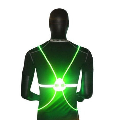Belro 360 Reflective LED Flash Night Vest for men, with bright reflective and flashing LED lights for visibility in low light conditions.