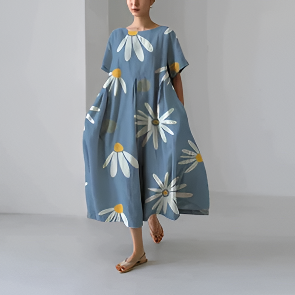 Belro casual floral print dress featuring a stylish, elegant design with vibrant flower patterns, perfect for versatile occasions.