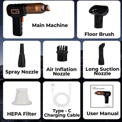 Belro cordless car vacuum cleaner with compact design and handheld nozzle, suitable for cleaning car interiors and upholstery.