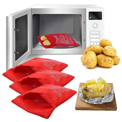 Belro microwave potato bag made of soft fabric, designed for easy heating and cooking potatoes in the kitchen.