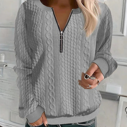 Belro women's textured soft and casual sweater, cozy knit fabric, long sleeves, and relaxed fit, perfect for everyday wear