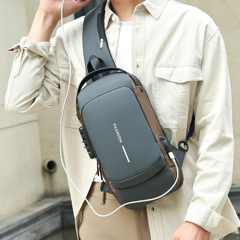 Belro anti-theft crossbody backpack with secure zippers and sleek design, suitable for travel and everyday use.