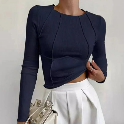 Belro simple long sleeve women's top, casual clothing shirt for women, lightweight and comfortable, shown in a neutral color.