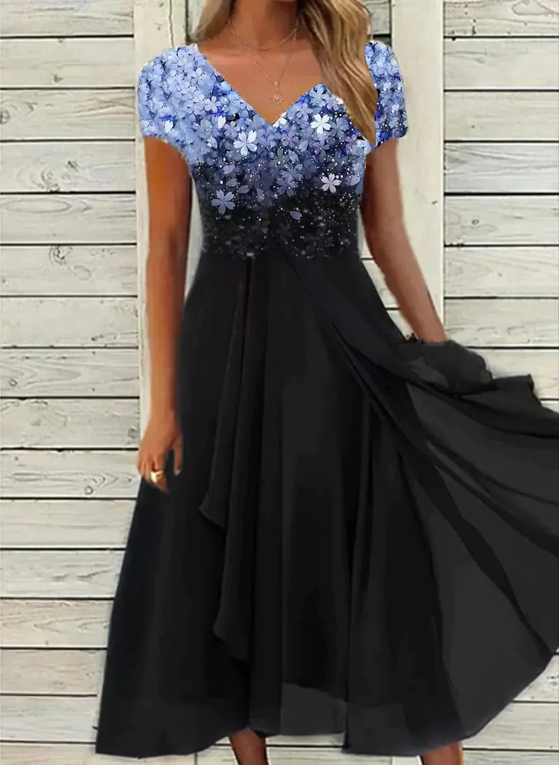 Women's chiffon party dress by Belro featuring a flowing design and elegant style, perfect for special occasions.