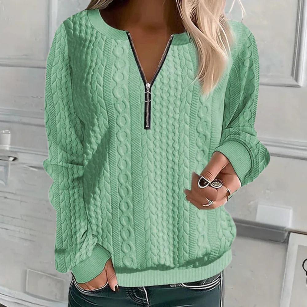 Belro women's textured sweater in soft, casual fabric, featuring a cozy knit design perfect for everyday wear.