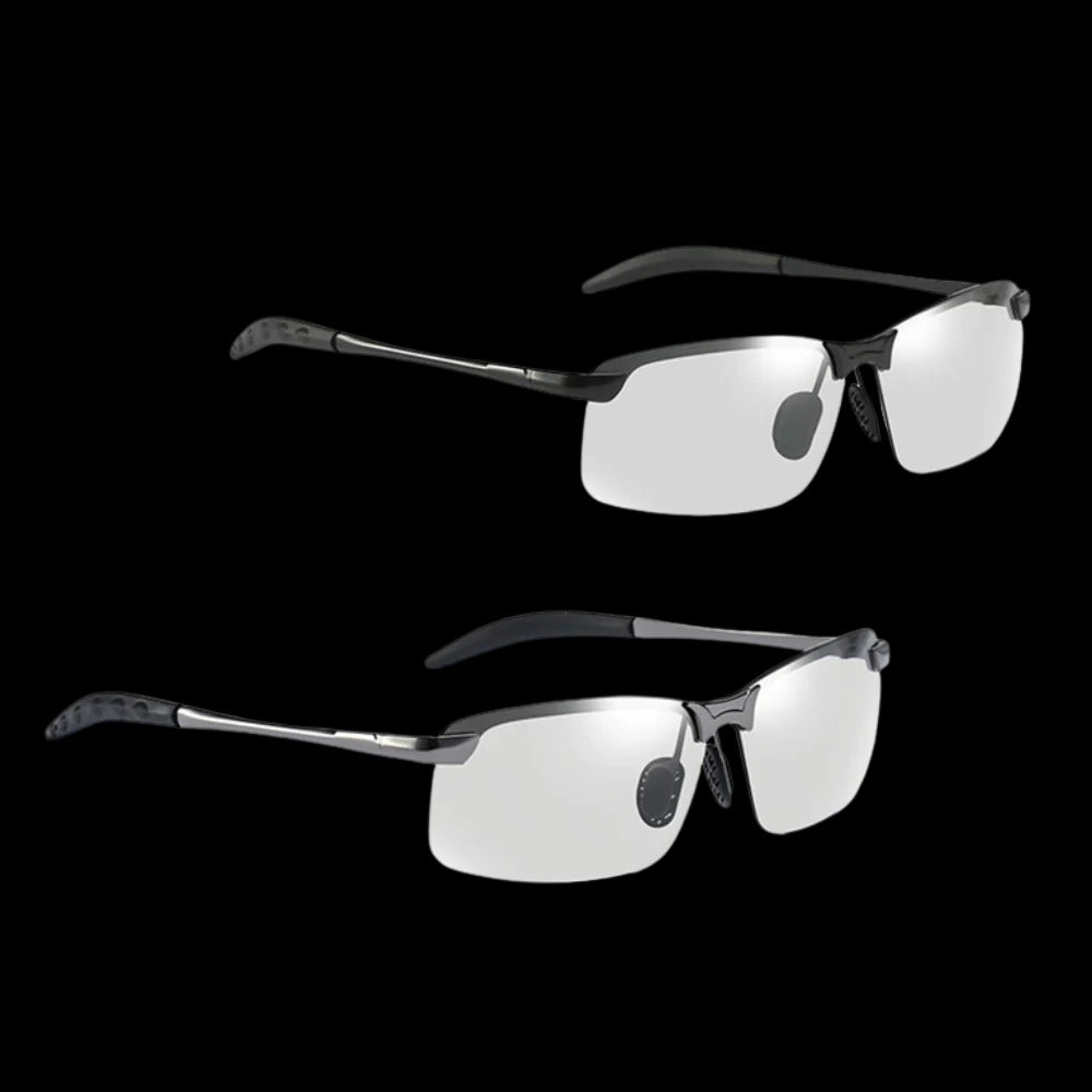 Belro photochromic UV sunglasses for men with adaptive lenses, designed for eye protection and style in outdoor settings.