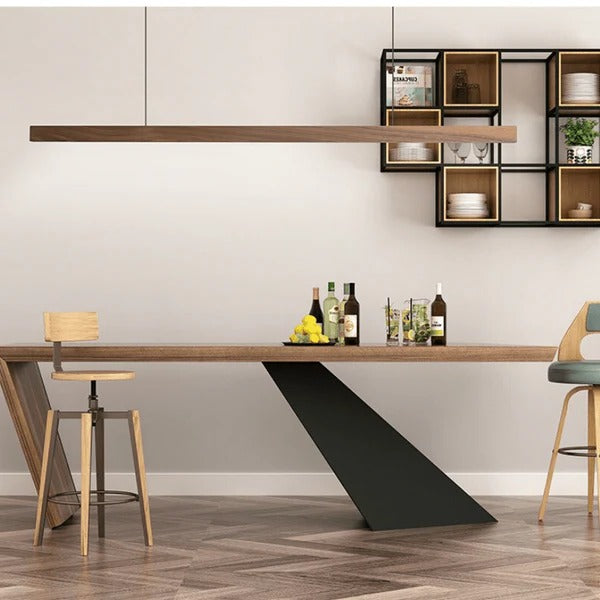 Belro LED pendant light accessory hanging from a ceiling, modern jewelry-inspired necklace with sleek design and glowing LED element.