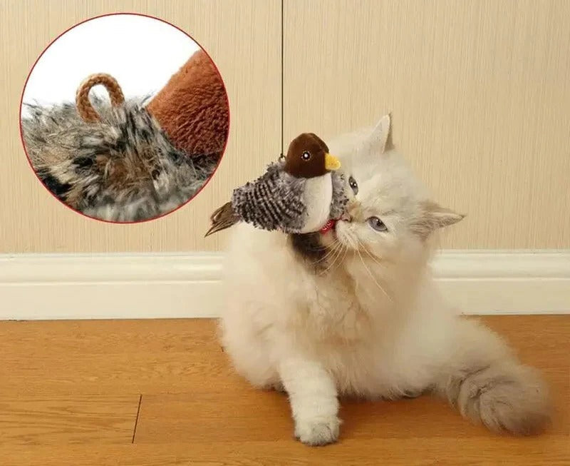 Belro Interactive Sound Bird Cat Toy with flapping feathers, designed for indoor cats to promote play and mental stimulation.