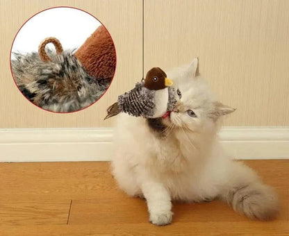 Belro Interactive Sound Bird Cat Toy with flapping feathers, designed for indoor cats to promote play and mental stimulation.