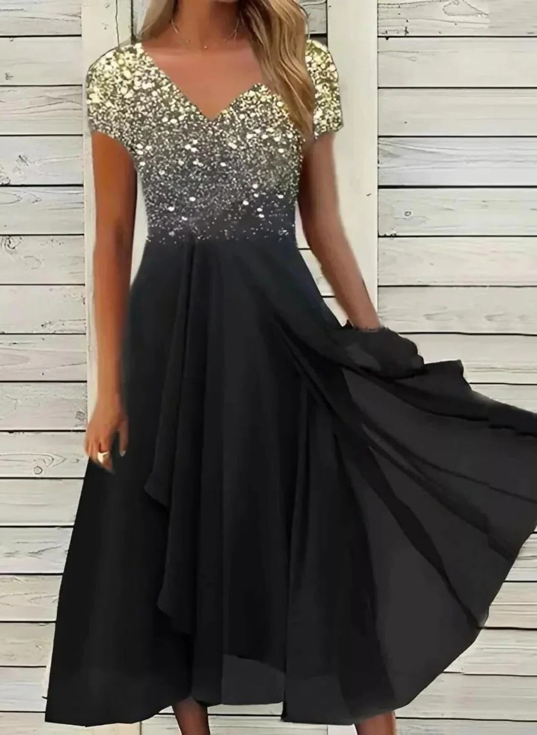 Women's chiffon party dress by Belro featuring a flowing design and elegant style, perfect for special occasions.