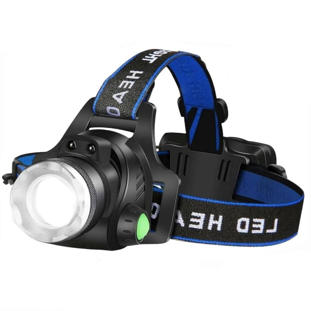 Belro rechargeable LED headlamp with adjustable straps, bright 990000 lumens, and built-in rechargeable battery for outdoor use
