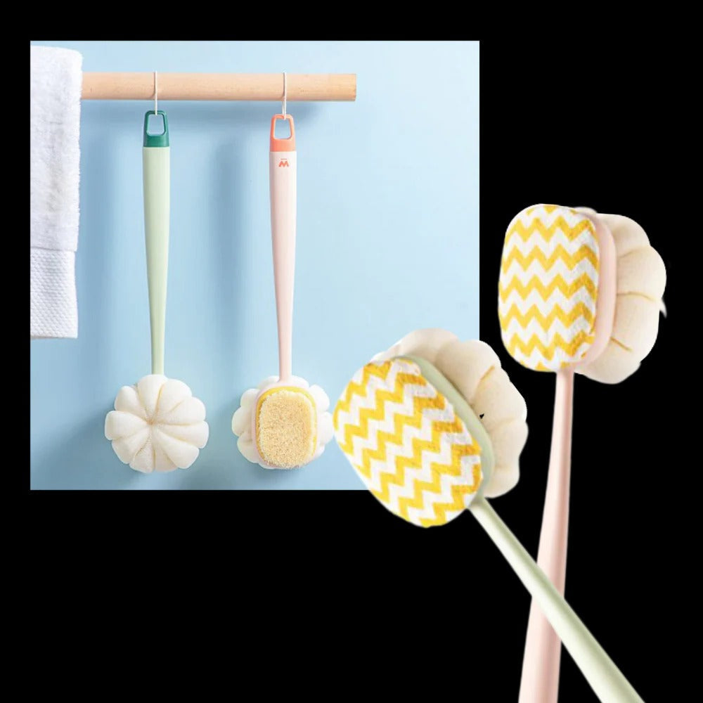 Belro exfoliating body scrubber bath brush with textured handle for effective skin cleansing and exfoliation.