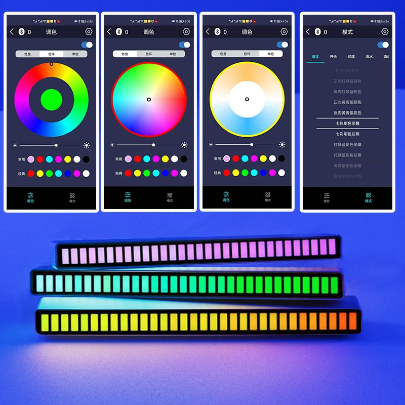 Belro Rhythm LED Light Bar displaying colorful lighting effects on a sleek electronic lighting device.