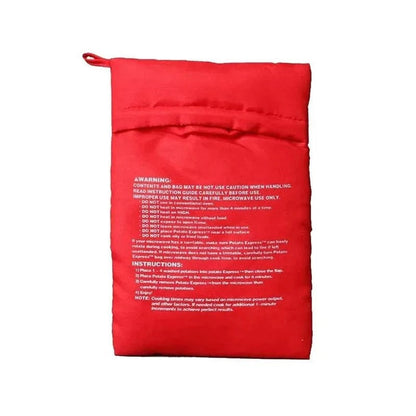 Belro microwave potato bag made of durable fabric, designed for cooking potatoes in the microwave, shown in a neutral setting.