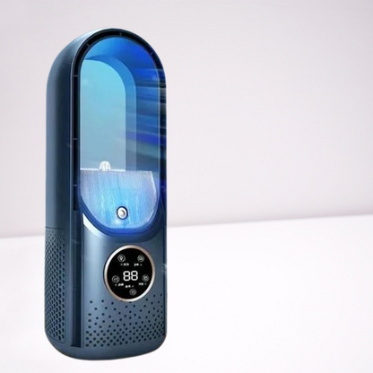 Belro blade-free silent portable air conditioner for home and office, sleek design suitable for indoor outdoor use.