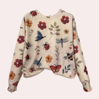 Belro women's fashionable sweater, cozy knit sweater with long sleeves and ribbed cuffs, perfect for casual wear.