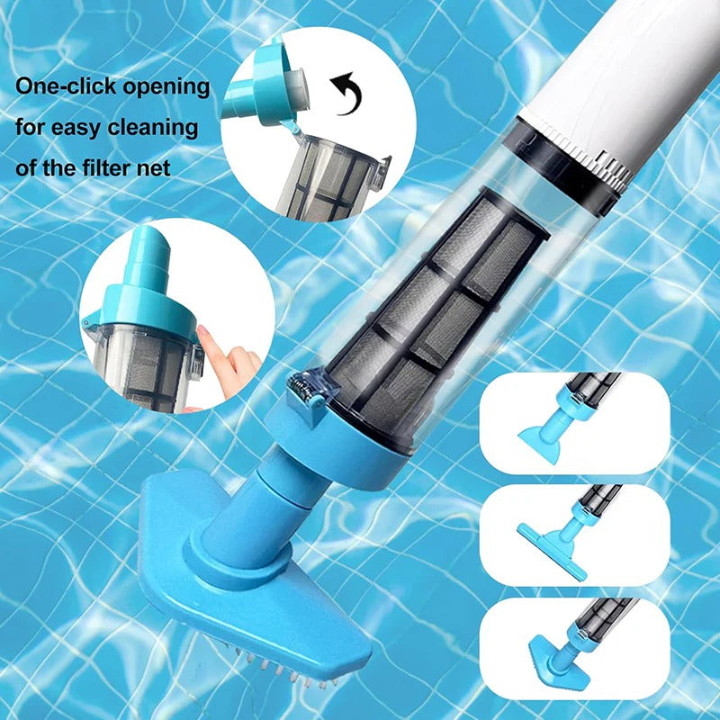 Belro 3-in-1 cordless rechargeable pool vacuum cleaner for outdoor pool cleaning, with a lightweight handheld design.
