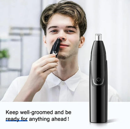 Belro rechargeable nose and ear hair trimmer with sleek design, ergonomic handle, and stainless steel trimming head for personal grooming.