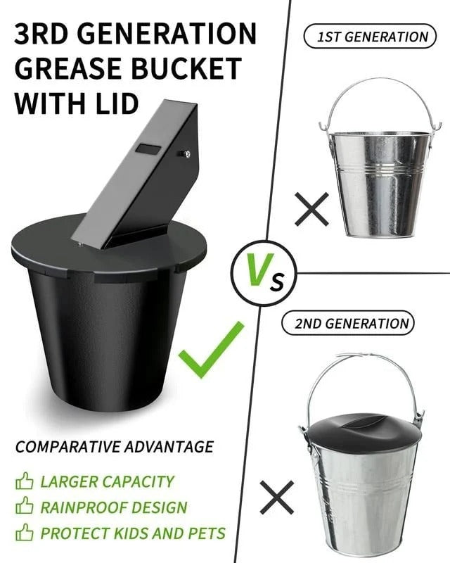 Belro upgraded grill grease collector for kitchen and outdoor grilling, featuring a durable container for easy grease disposal.