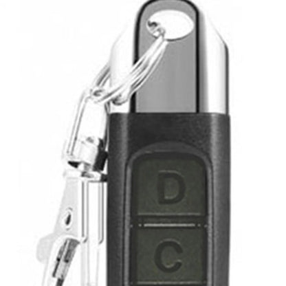 Belro 4-in-1 universal remote control duplicator for car, garage door, and gate, shown in a home outdoor setting.
