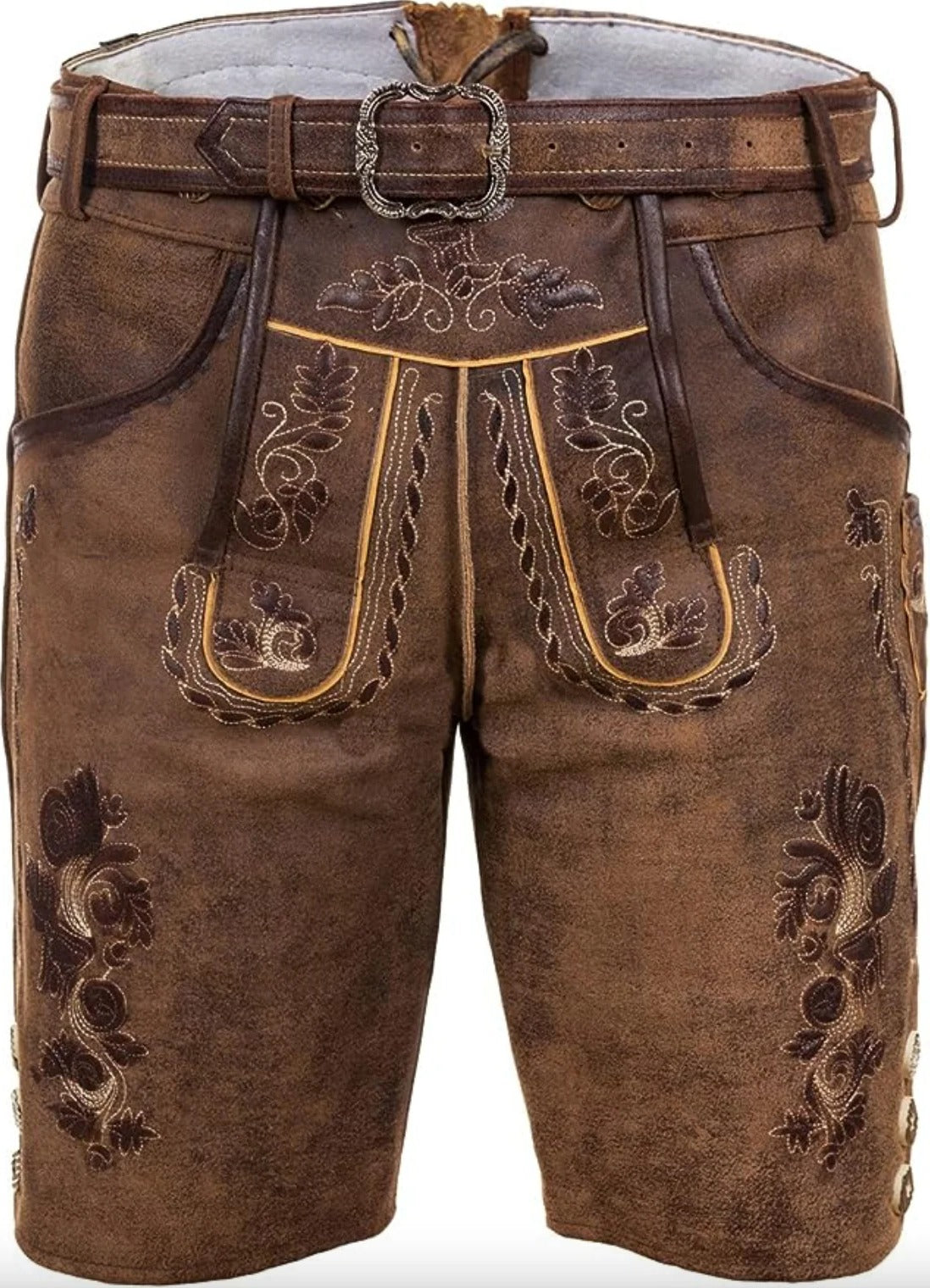 Belro genuine leather men's trousers displayed on a hanger, showcasing sleek, high-quality leather and classic tailored style.