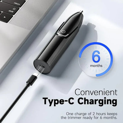 Belro rechargeable nose and ear hair trimmer with compact design and stainless steel blades for personal grooming.