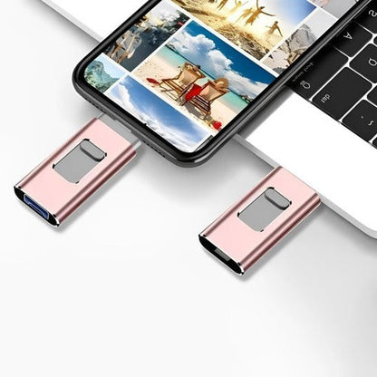 Belro USB flash drive compatible with iPhone and Android devices, portable electronics storage solution.