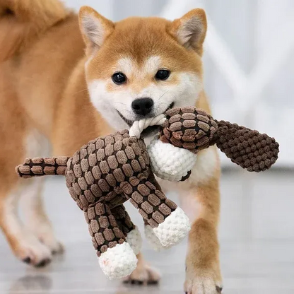 Belro plush dog toy designed for aggressive chewers, soft fabric with durable stitching for long-lasting play.