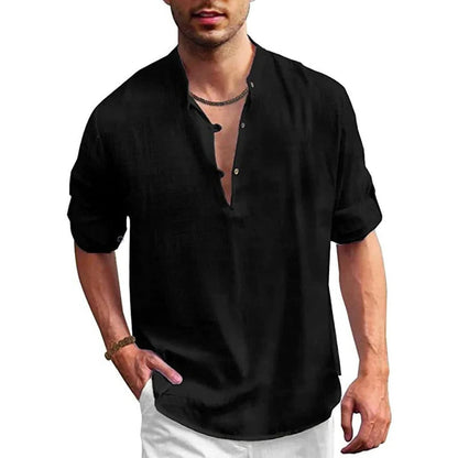 Men's Belro stylish shirt with a classic collar and button-down front, displayed on a hanger against a neutral background.