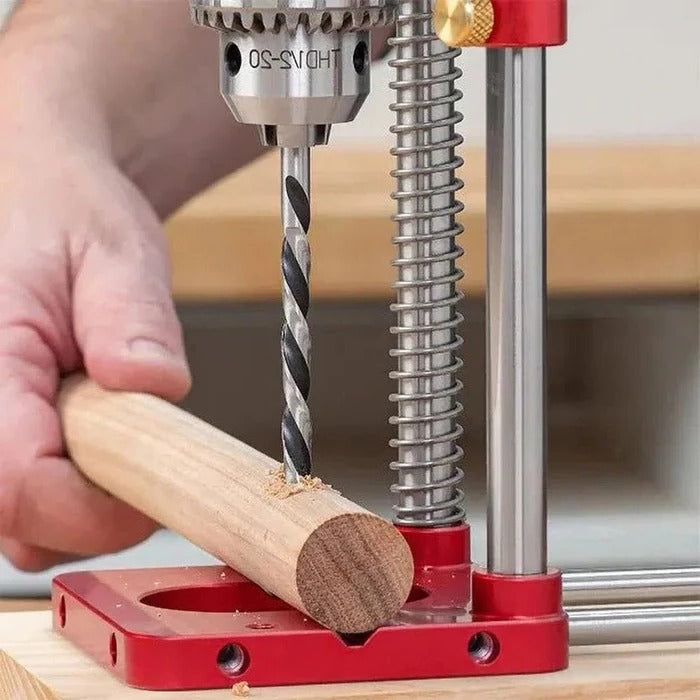 Belro Freely Adjustable Drilling Locator for woodworking, featuring a guide template tool with screwdrivers and adjustable settings.