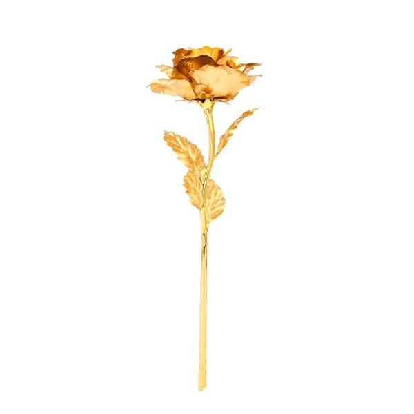 Belro 24K gold-dipped real rose in a gift box, luxury men's clothing accessory with elegant gold finish and floral design.