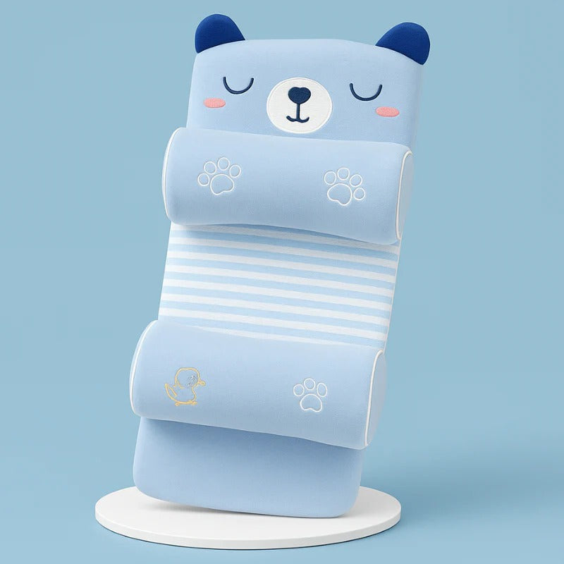 Belro Kids ergonomic baby head support pillow with soft fabric and contoured design for comfortable head and neck support.