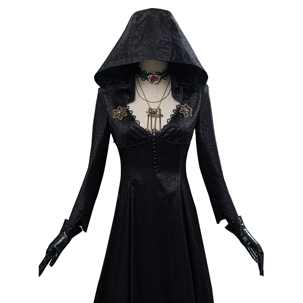 Belro Vampire Lady cosplay costume dress from Evil Village, featuring gothic style with intricate details and dark, elegant design.