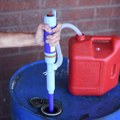 Belro electric liquid transfer pump and siphon for gas, diesel, water, battery-powered hand pump in a hardware tool setting
