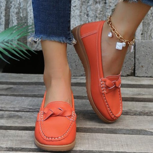 Belro women's soft leather slip-on loafers with a sleek design, ideal for comfortable walking and casual wear.