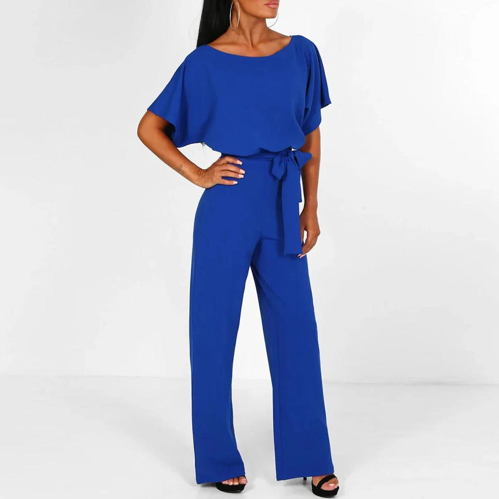Belro simple and chic jumpsuit, stylish clothing with a sleek fit, shown in a full-body front view.