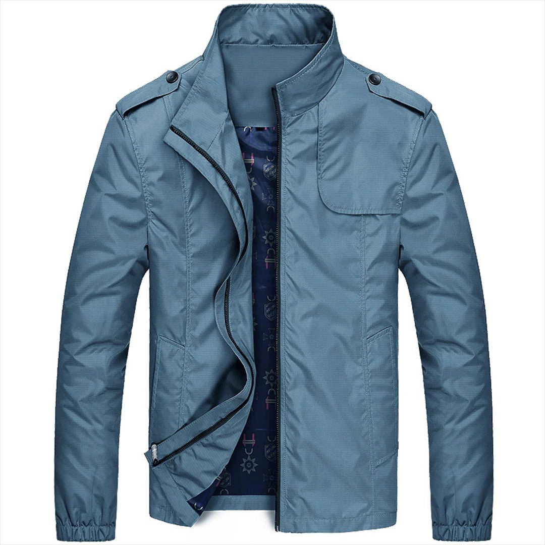 Men's summer jacket by Belro, lightweight and stylish, shown in a casual outdoor setting.