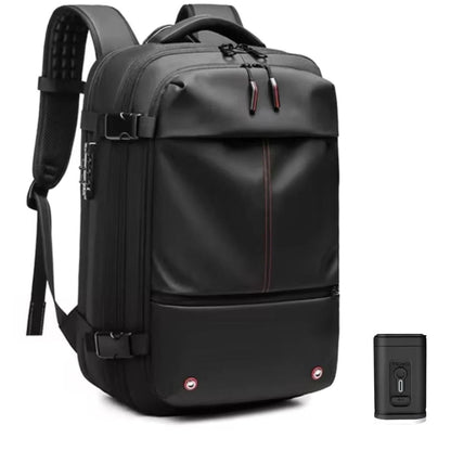 Belro vacuum travel backpack for compression wear, showing sleek, compact design with adjustable straps and durable material.