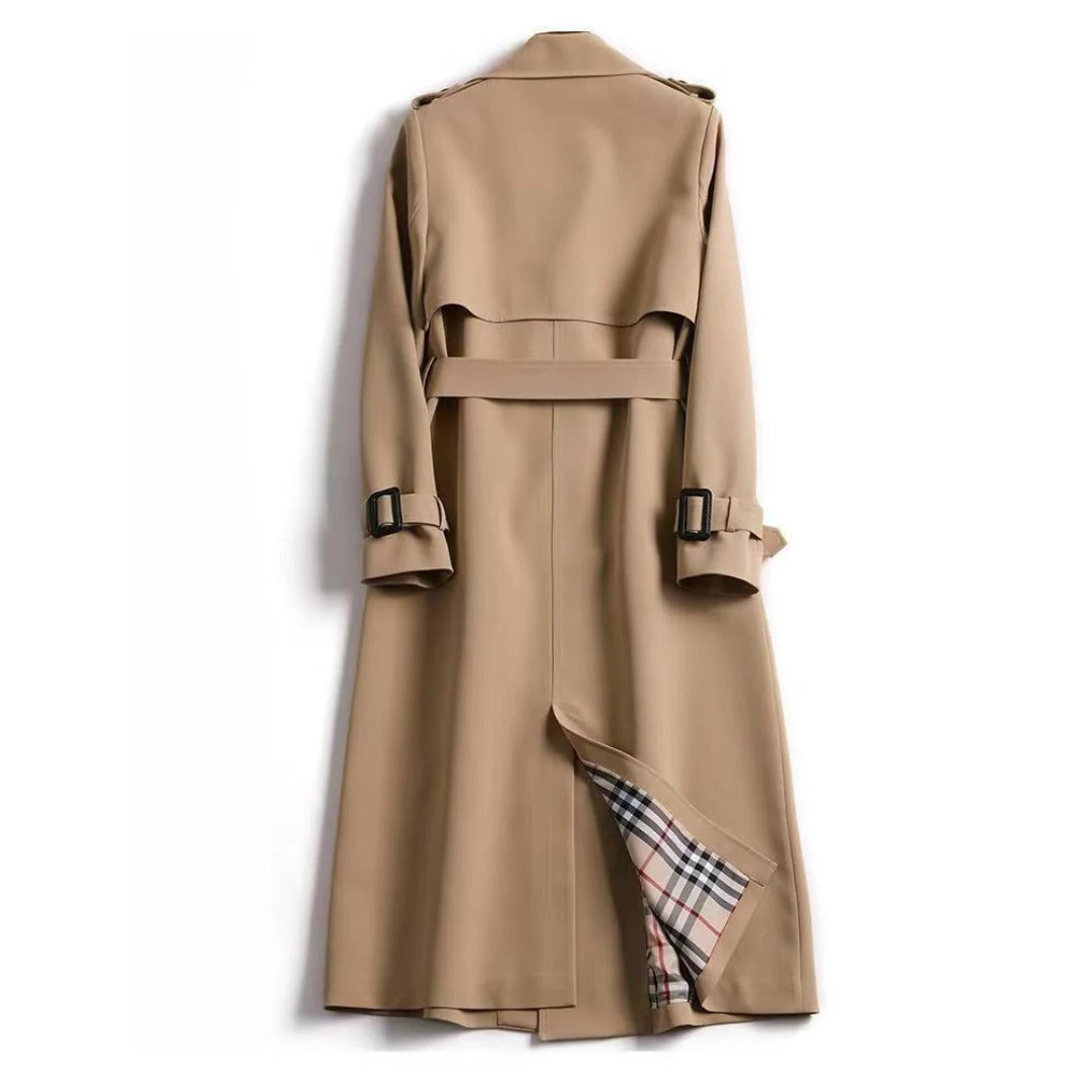 Belro classic trench coat featuring timeless style, beige color, double-breasted design, and belt, perfect for sophisticated outerwear.